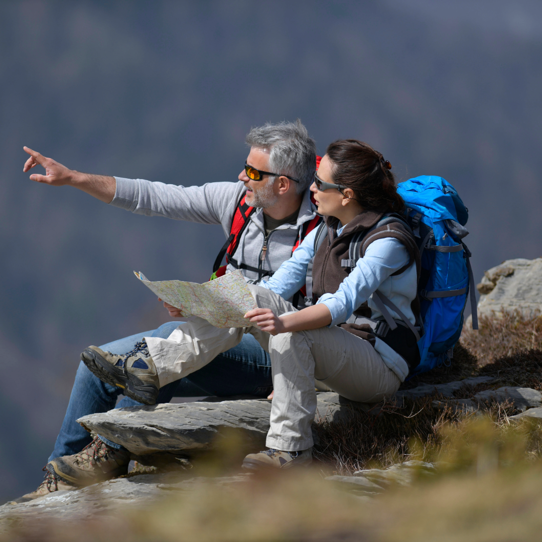 Couple reading a map